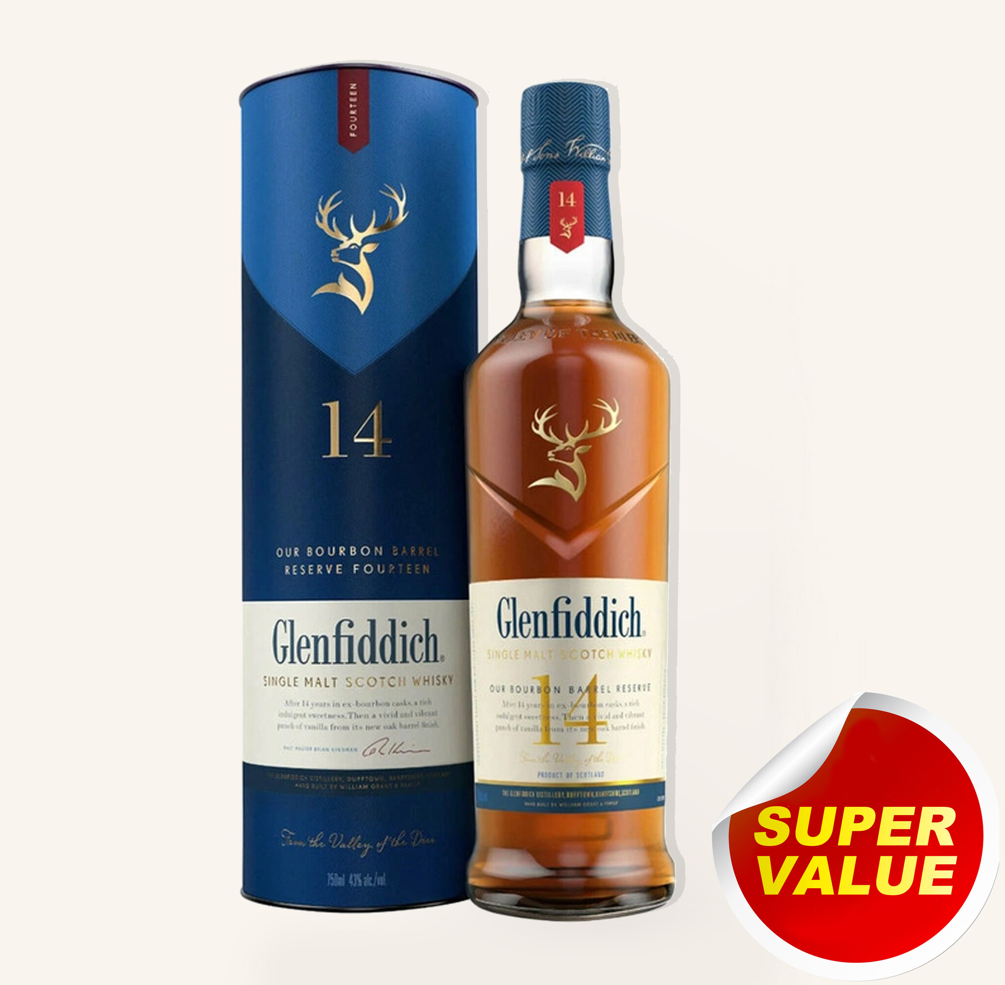 Glenfiddich 14Yr Bourbon Barrel Reserve Single Malt Scotch Whisky