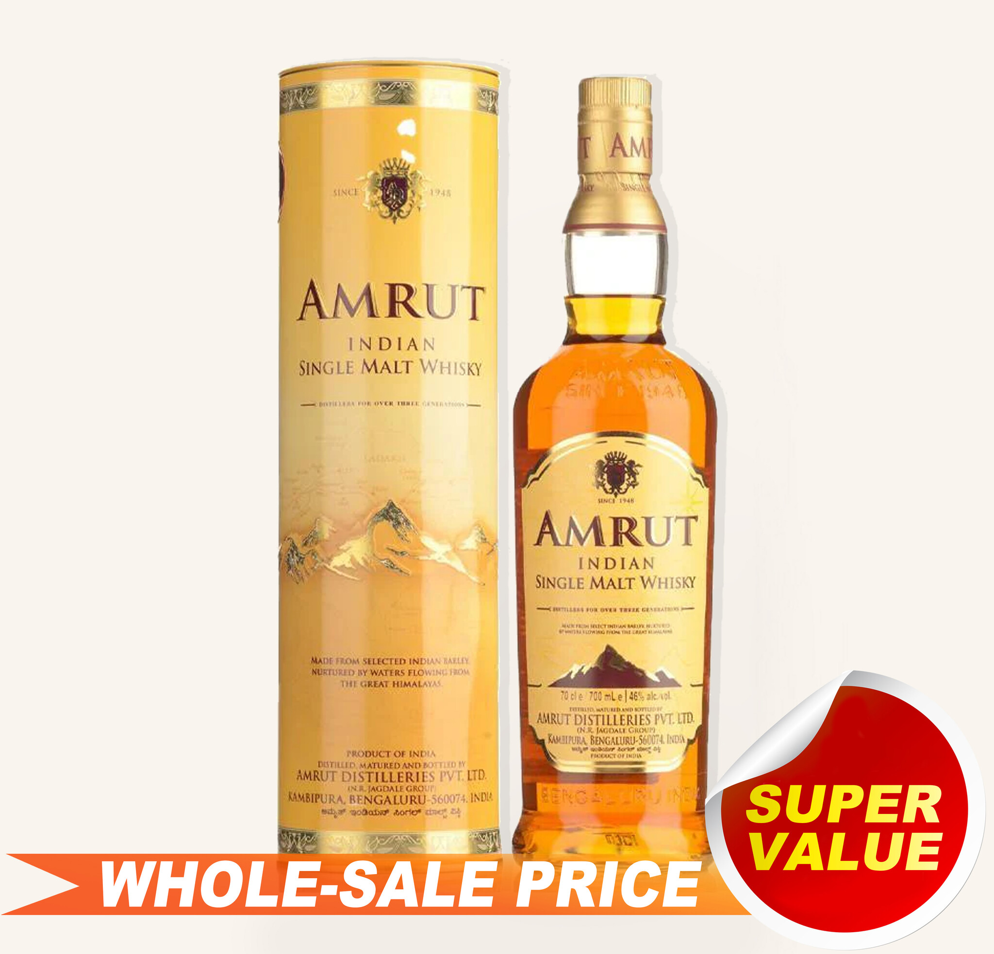 Amrut Indian Single Malt Whisky 750ml $58 - Uncle Fossil Wine&Spirits