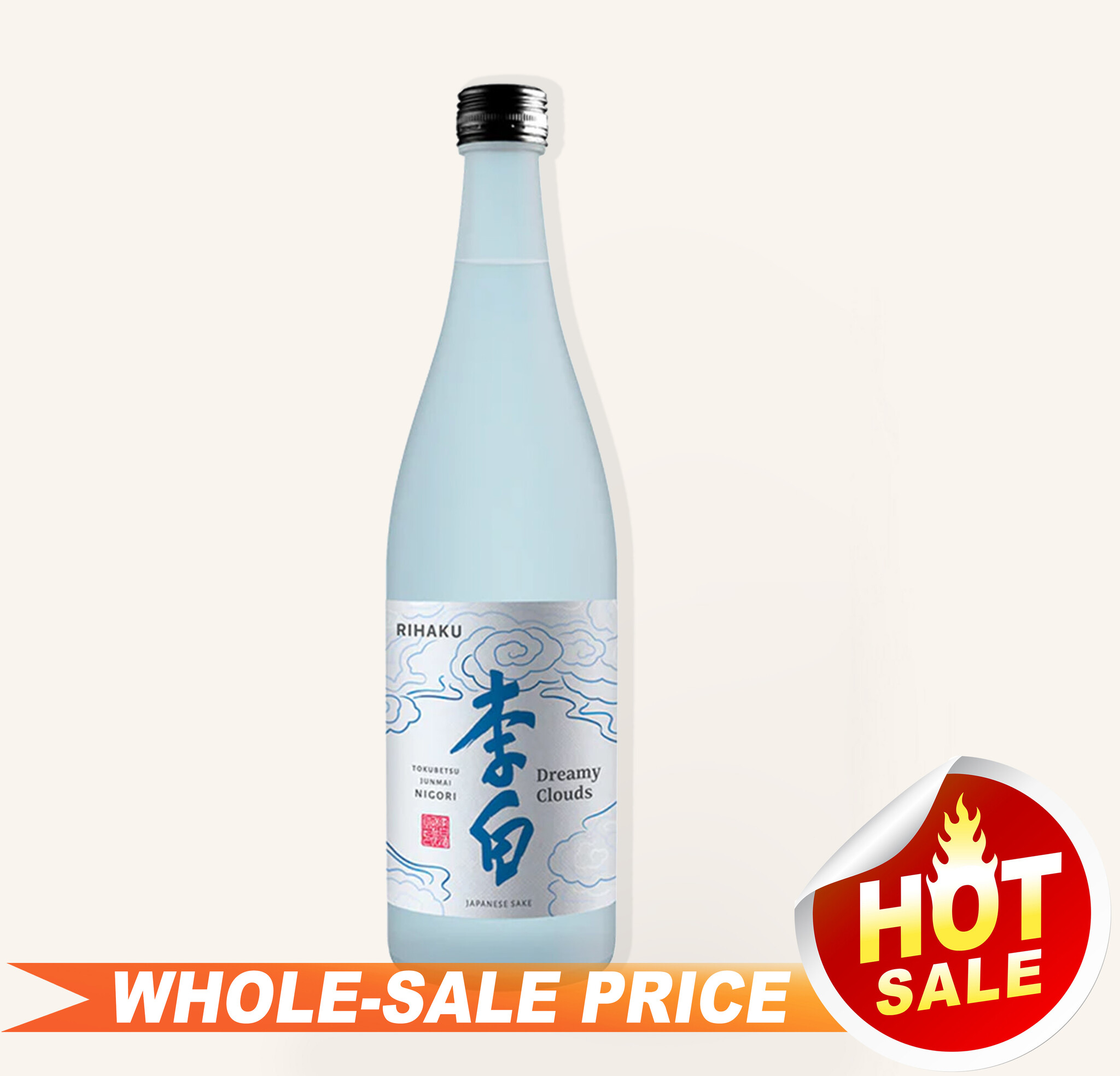 Rihaku Dreamy Clouds Tokubetsu Junmai Nigori 720ml 李白 $29