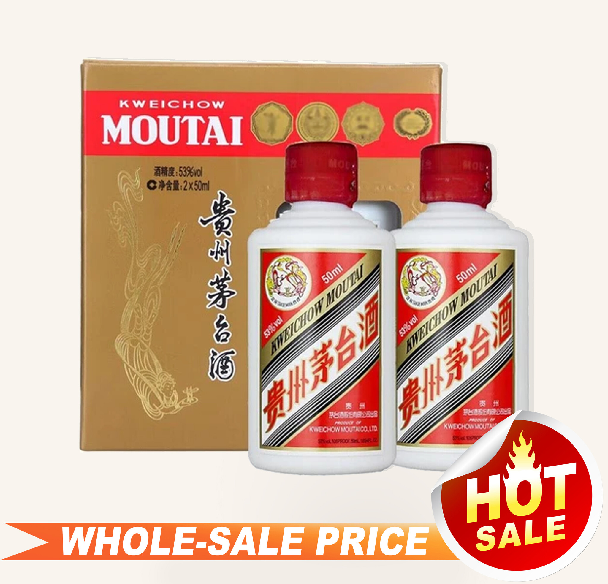 Kweichow Moutai 50ml 贵州飞天茅台两瓶装2 bottles Per Set $91 Kweichow Moutai 50ml 贵州飞天茅台两瓶装2 bottles Per Set $91
