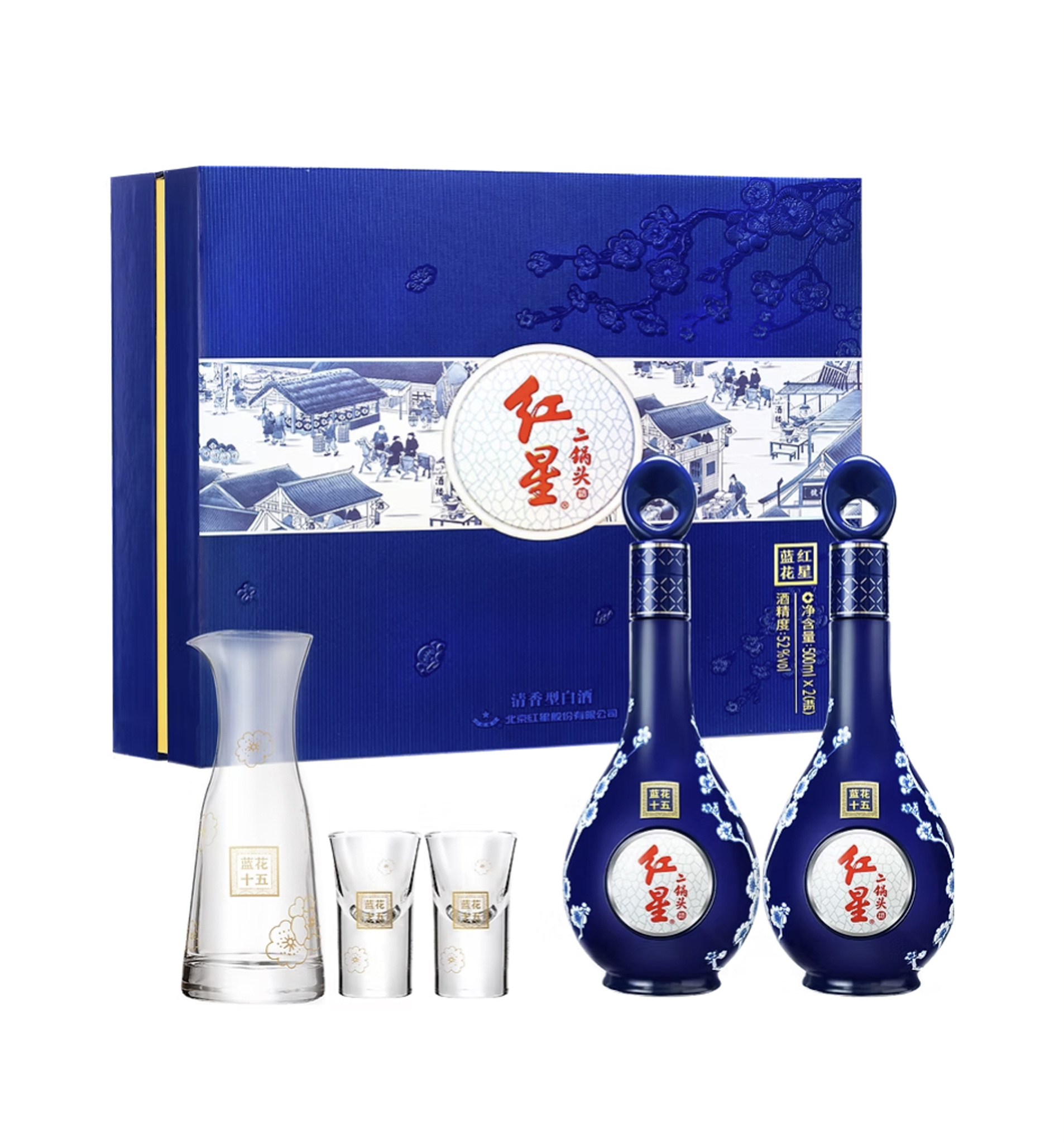 絶対的な信頼 Red Star Blue Flower Er Guo Tou 15Years Old 1L*2 红星蓝花十 日本酒