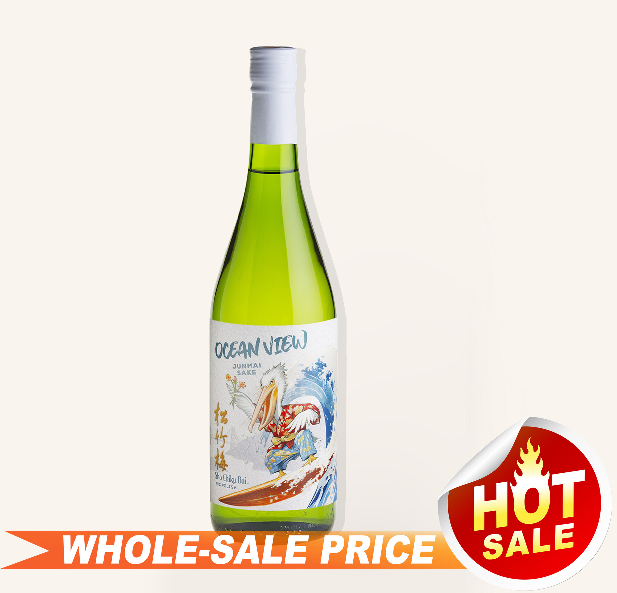 Sho Chiku Bai Ocean View Junmai Sake 750ml $17 - Uncle Fossil