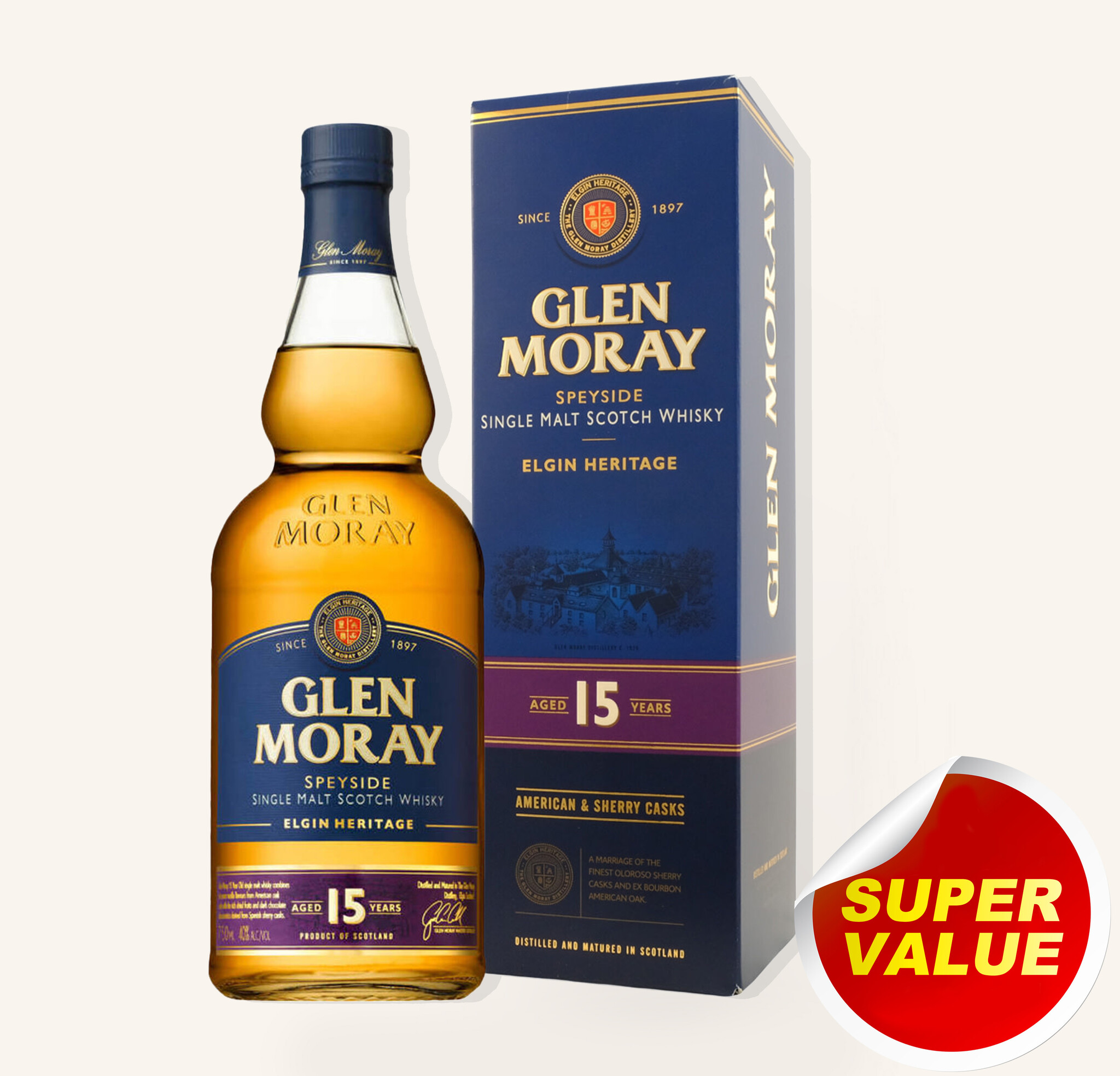 Glen Moray 15 Year Single Malt Scotch Whiskey 750ml $59 - Uncle
