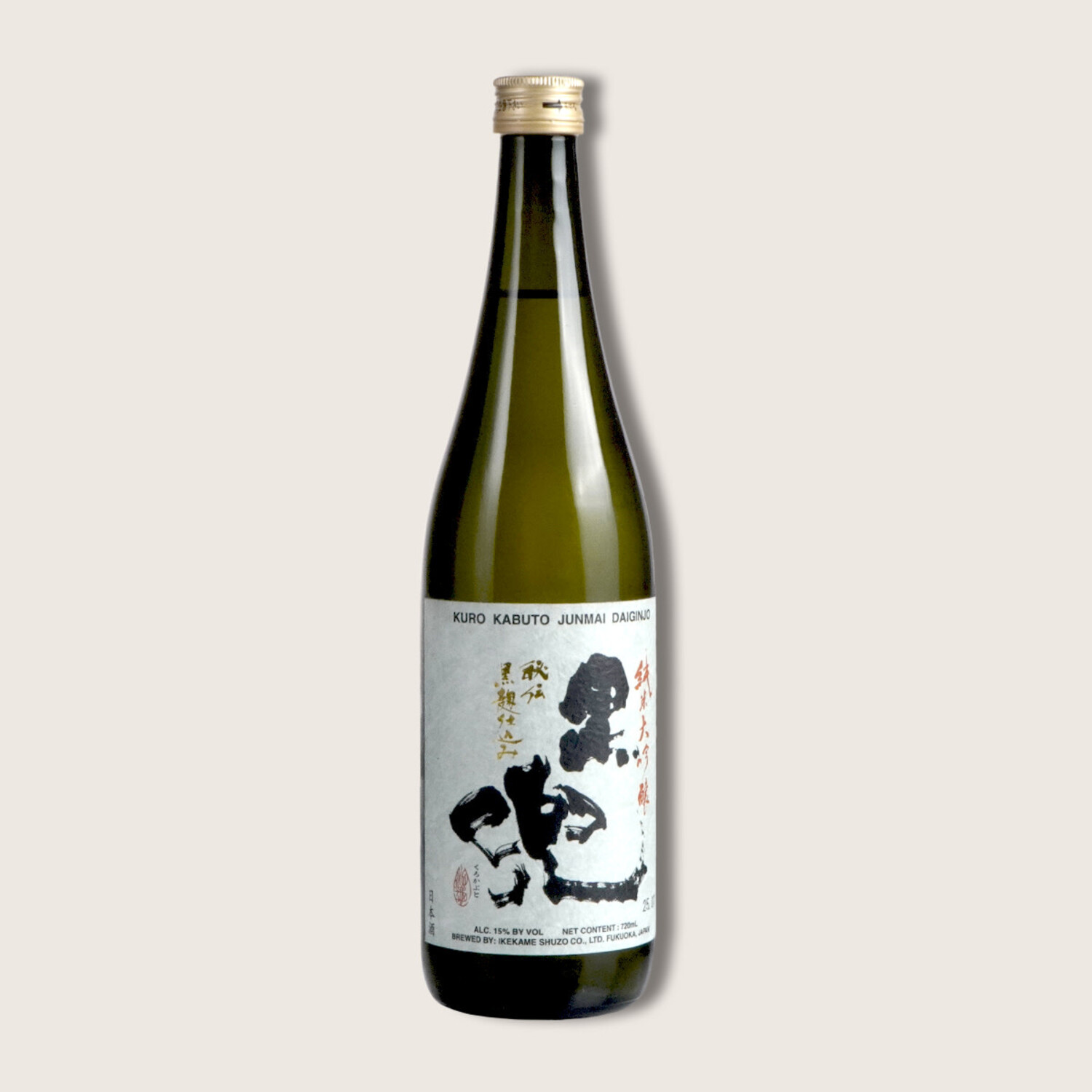 Kuro Kabuto Muroka Junmai Daiginjo 720ml $28 - Uncle Fossil