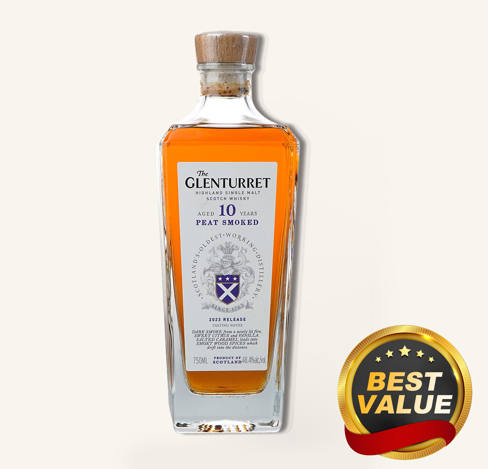 Glenturret 10Yr Peat Smoked Highland Scotch Whisky 2023 $80