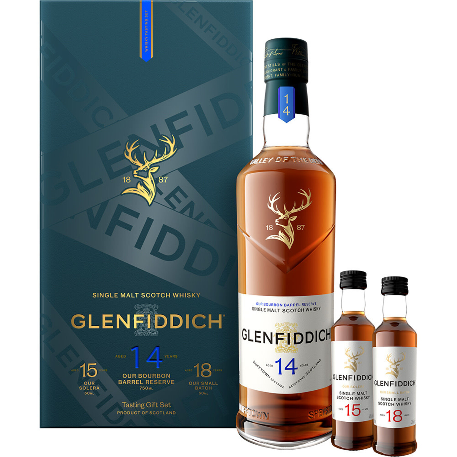 Glenfiddich 14 Year Old Bourbon Barrel Reserve Gift Set with Two