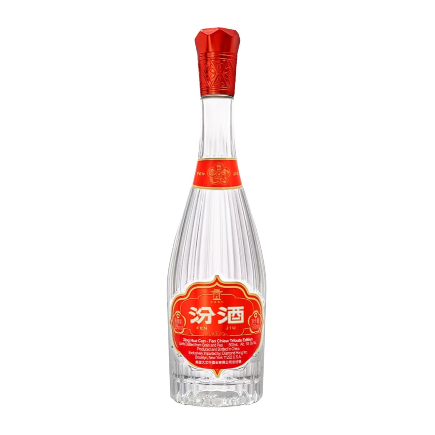 Fen Chiew Red Label Crystal 500ml 杏花村水晶红标汾酒五十三度$17