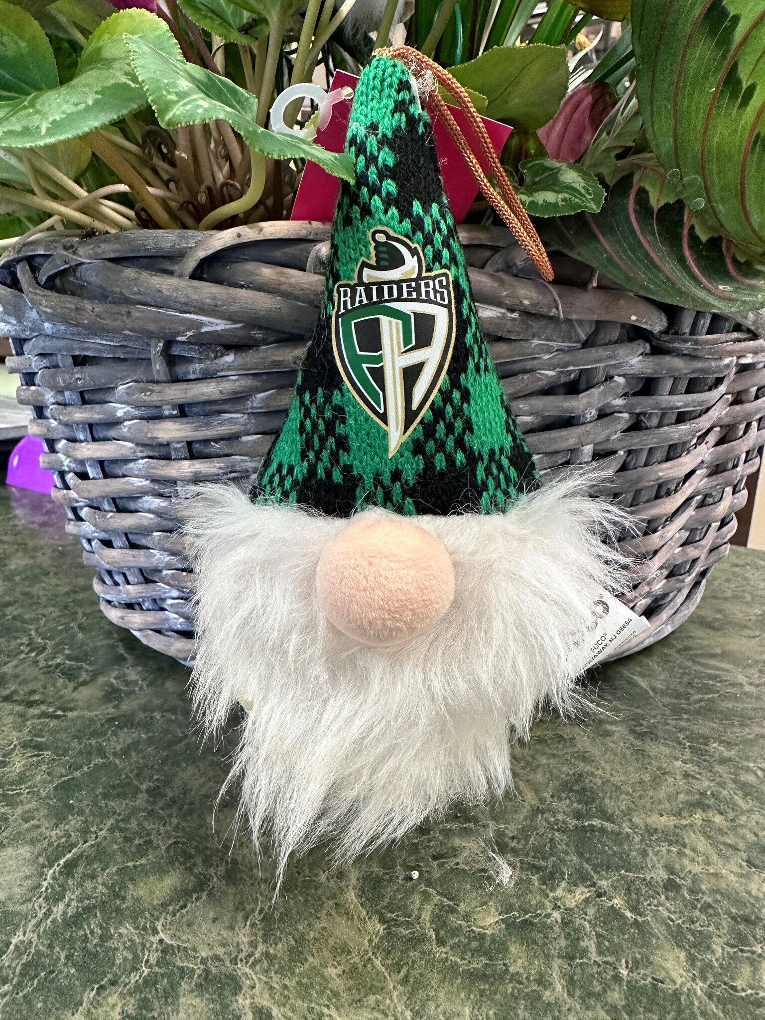 Foco Raiders Plaid Gnome Ornament