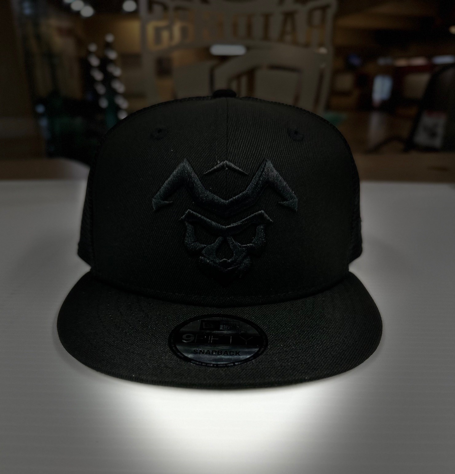 950 Skull Black on Black Trucker