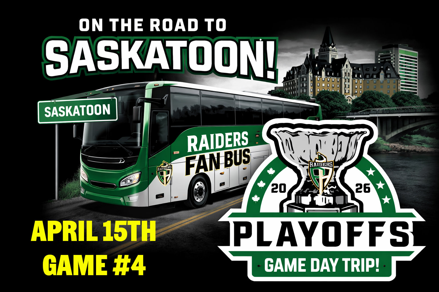 Fan Bus - April 15th - Game 4: Raiders @ Blades