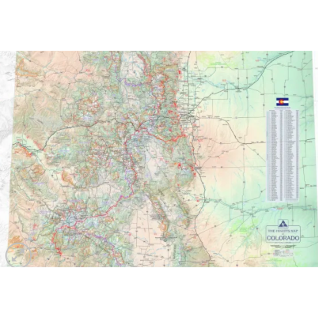 Outdoor Trail Maps Hiker's Map of Colorado