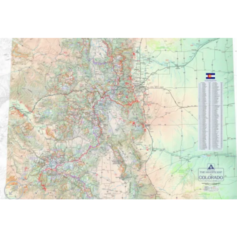 Outdoor Trail Maps Hiker's Map of Colorado