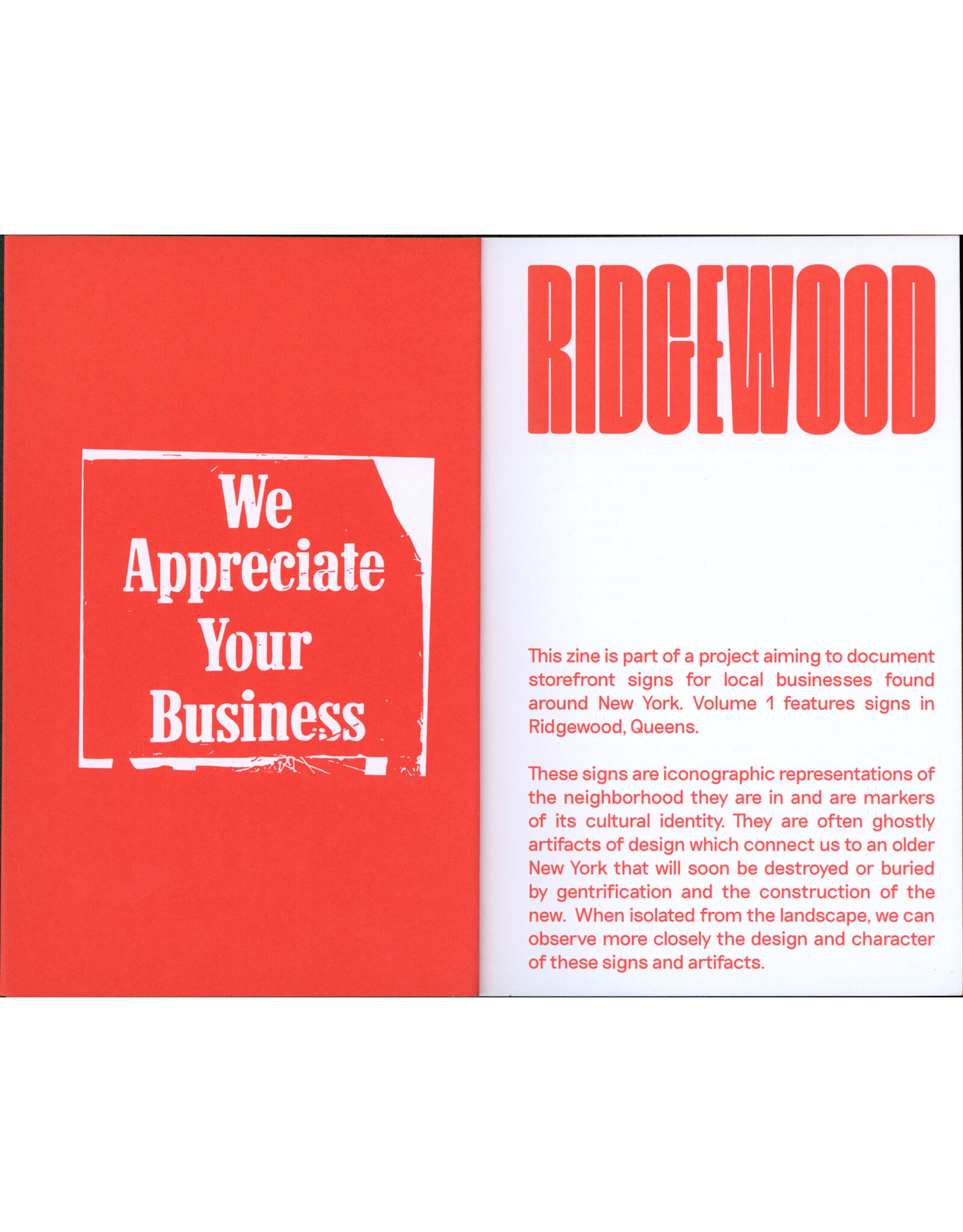 Signs & Artifacts No. 1: Ridgewood