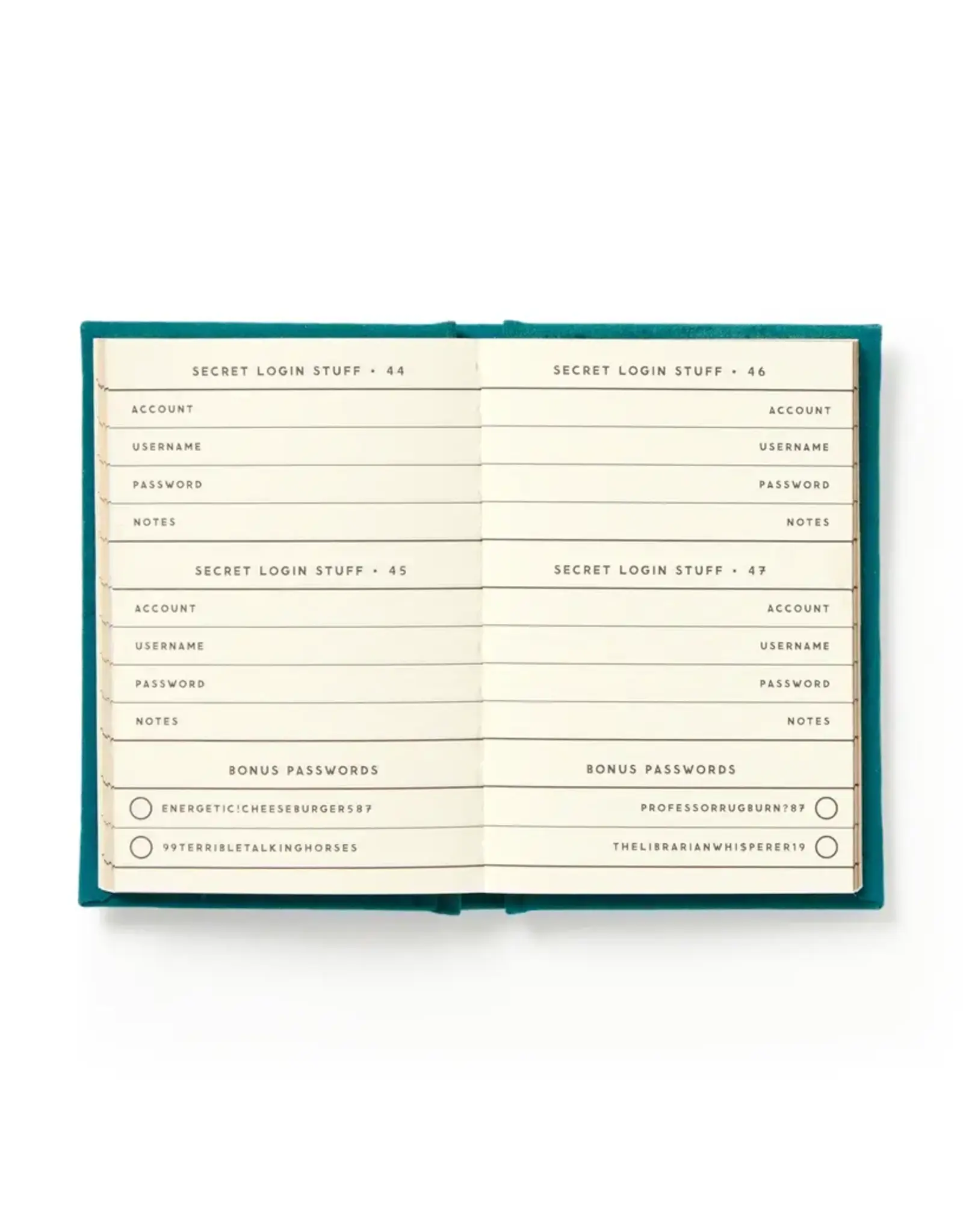 Definitely Not My Passwords - Password Diary