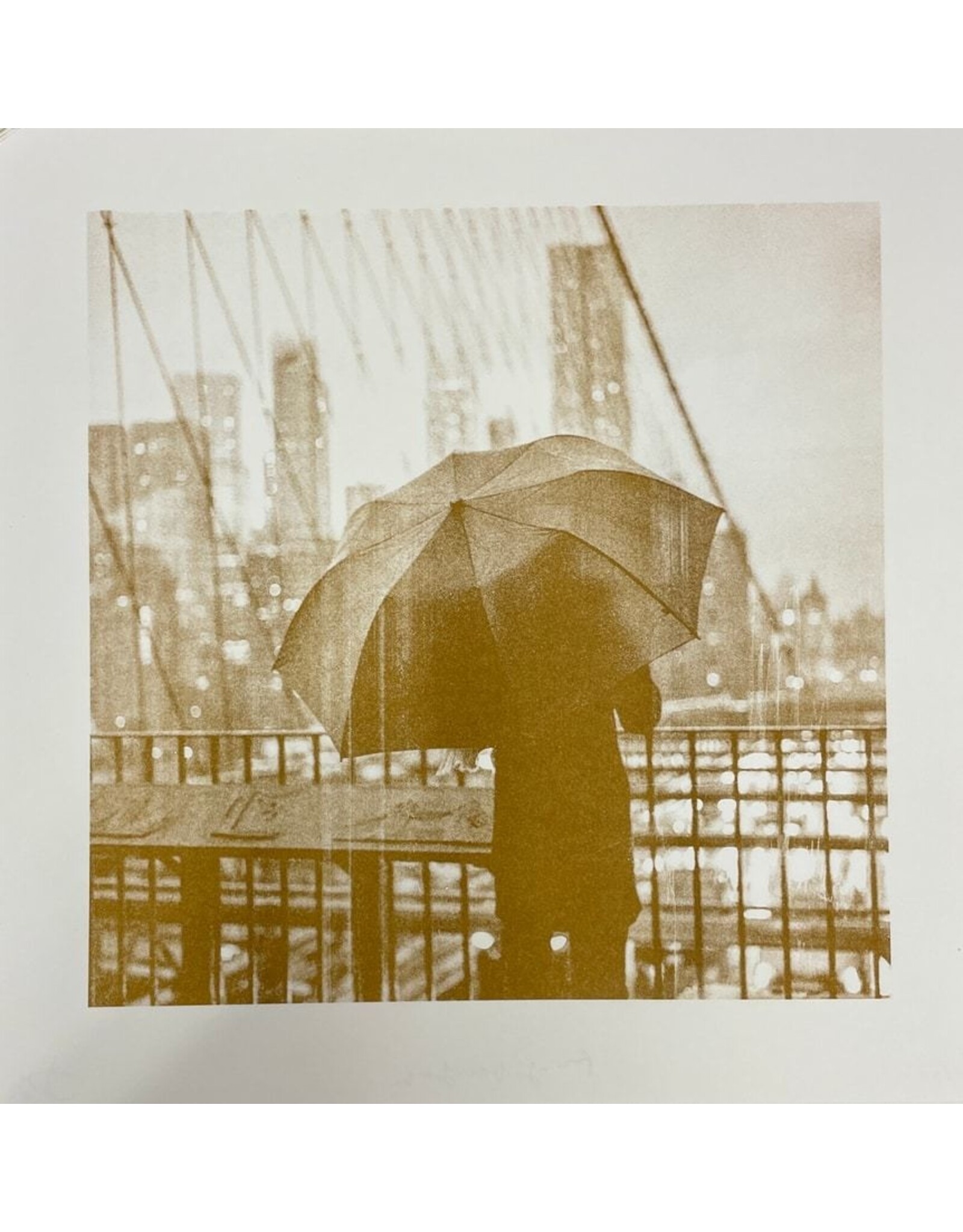 Gold Rain Rainy New York riso print