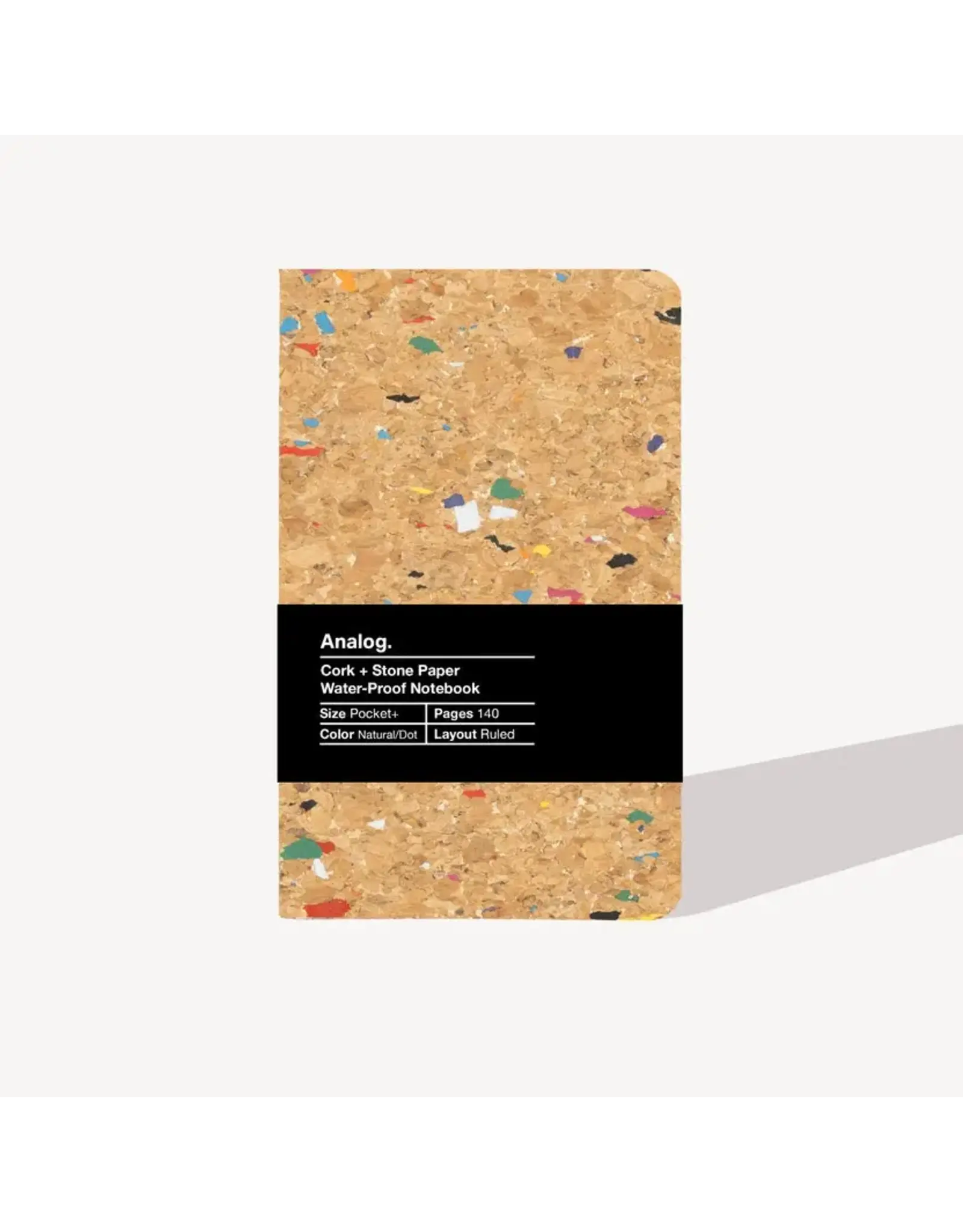 Analog Cork + Stone Paper Color Dot Water-Proof Notebook