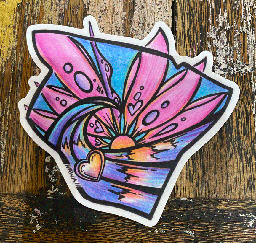 Celeste Holmes Stickers Big Island Pink Celeste Holmes Stickers Big Island Pink