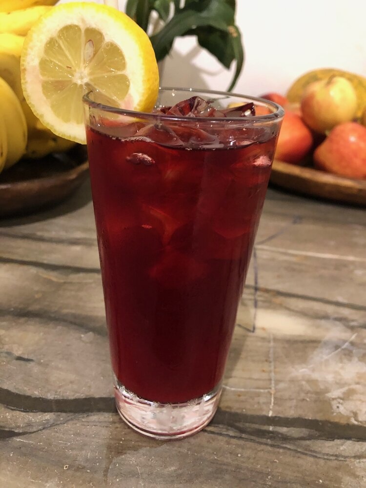 glass of COOLING HIBISCUS LEMONADE 