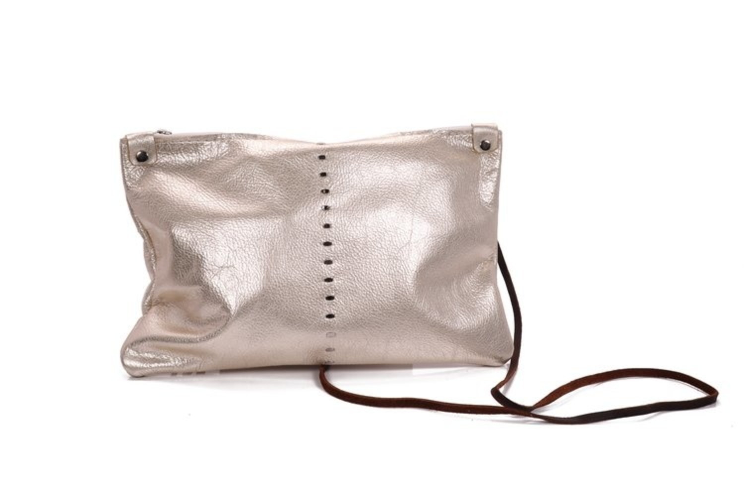 Rebeccah J. Etta Champagne Metallic Crossbody Bag