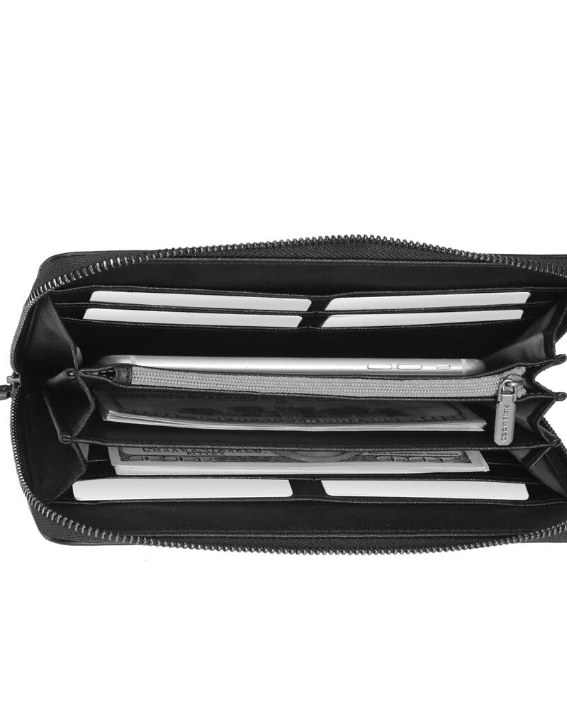 Pixie Mood Emma Ziparound Wallet - Black (recycled)