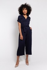 "M" Made in Italy Ladies Woven S/S Jumpsuit