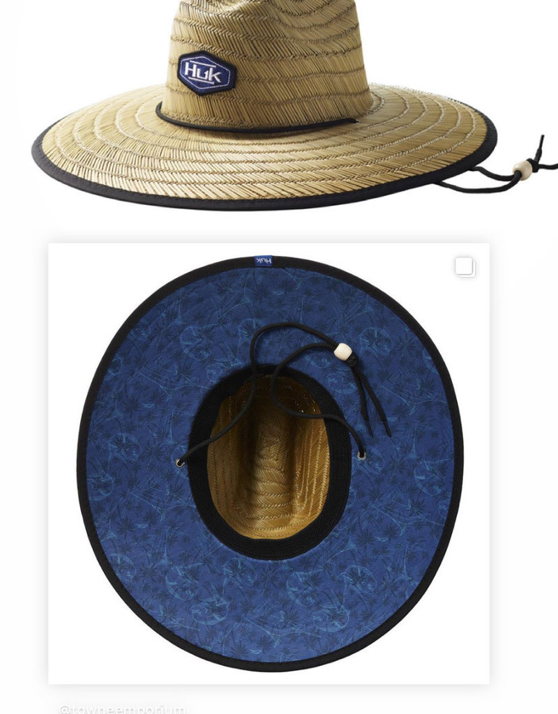 HUK Men's Standard Camo Patch Straw Wide Brim Fishing Hat +