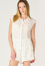 Dex SL Btn Embroidered Blouse