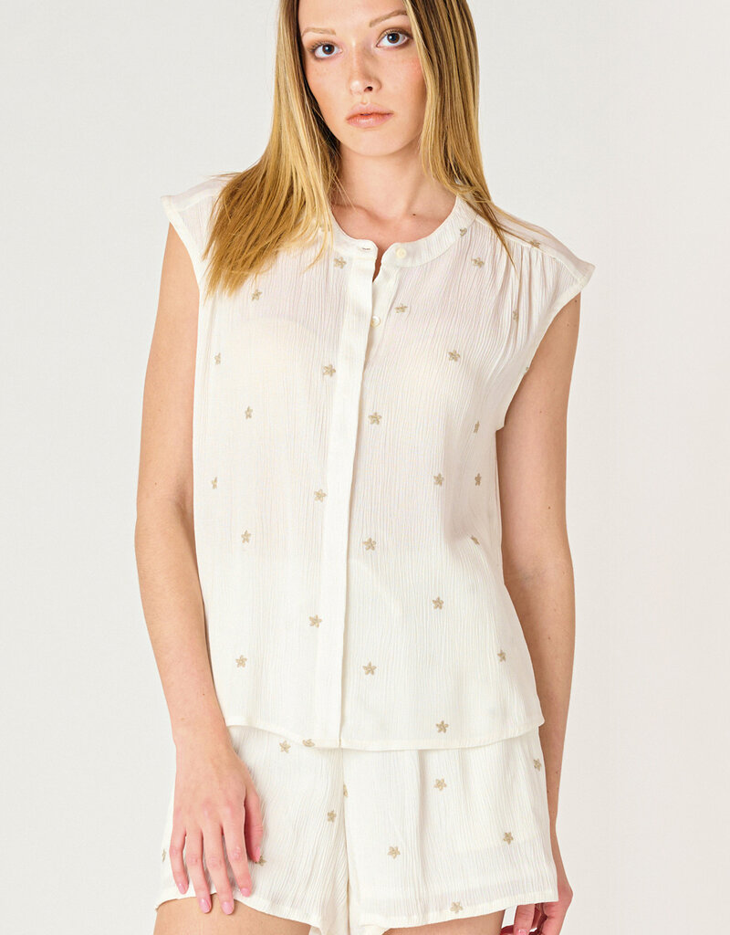 Dex SL Btn Embroidered Blouse