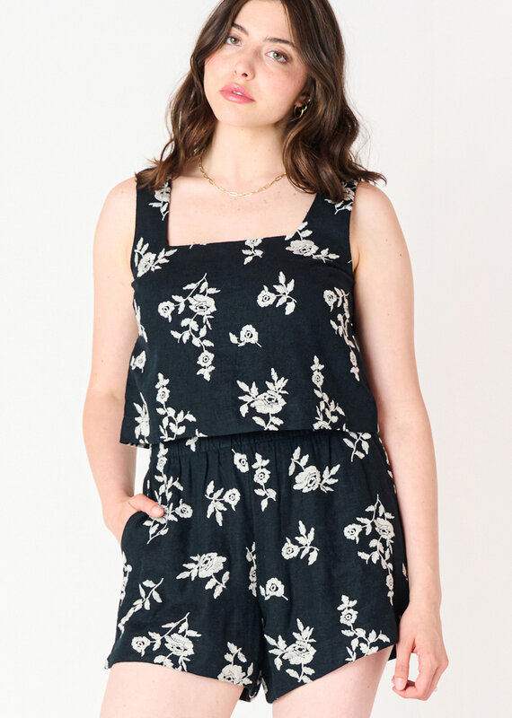 Dex SL Embroidered Square Neck Top