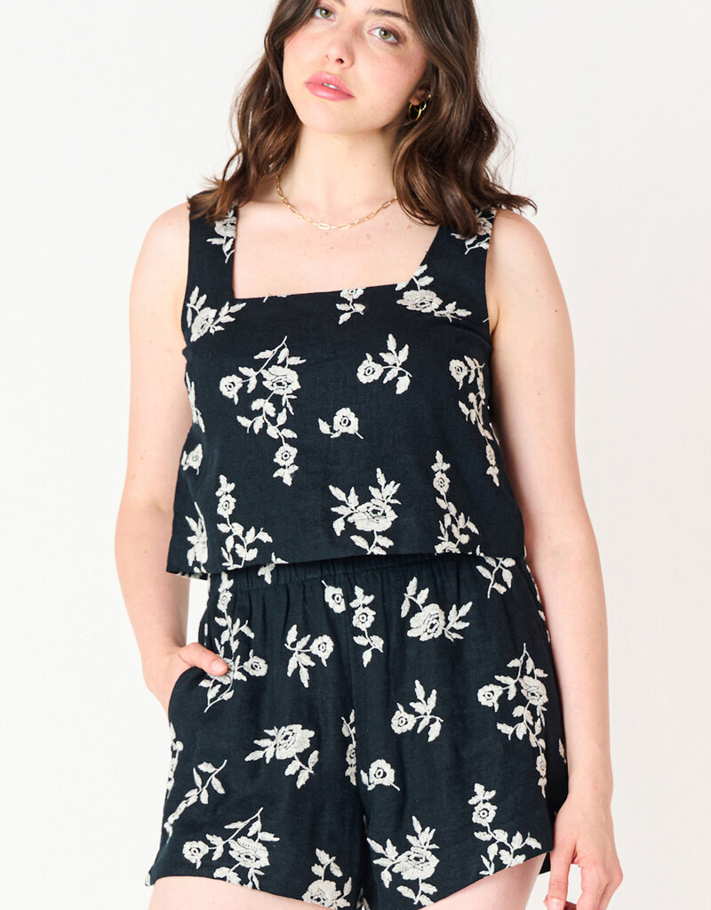 Dex SL Embroidered Square Neck Top