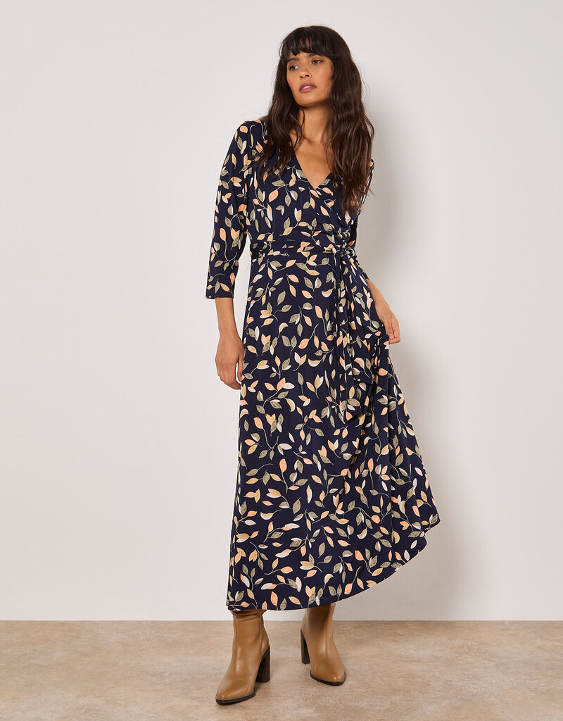 Apricot Multi Leaf Maxi Dress