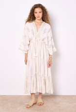Apricot Paisley Boho Lurex Vneck Midi
