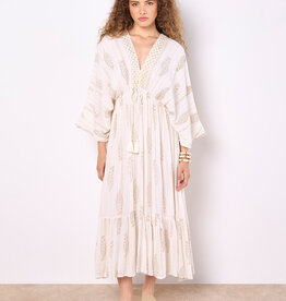 Apricot Paisley Boho Lurex Vneck Midi