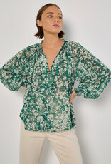 Apricot Floral Raglan Open Neck Blouse