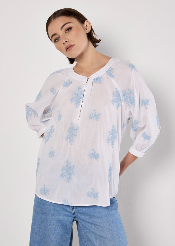 Apricot Embroidered Dotty Flower
