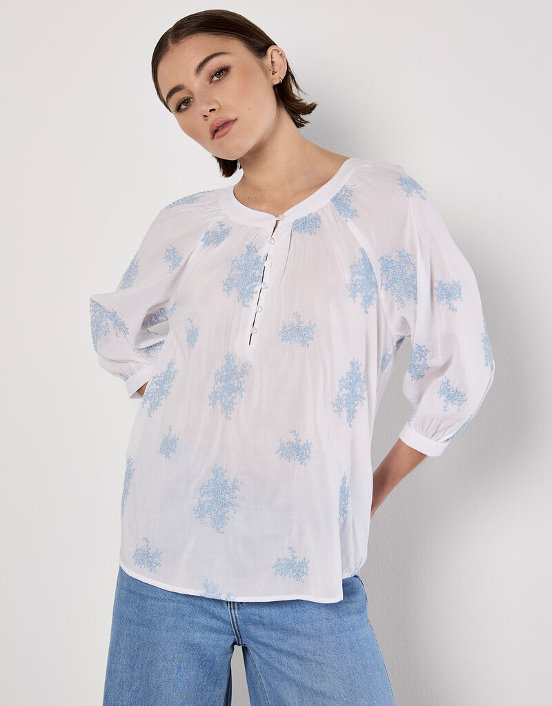 Apricot Embroidered Dotty Flower