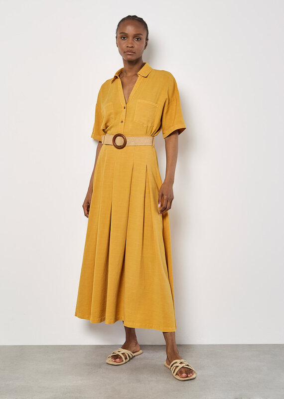 Apricot Boho Slub Belted Midi Skirt *Skirt Only*