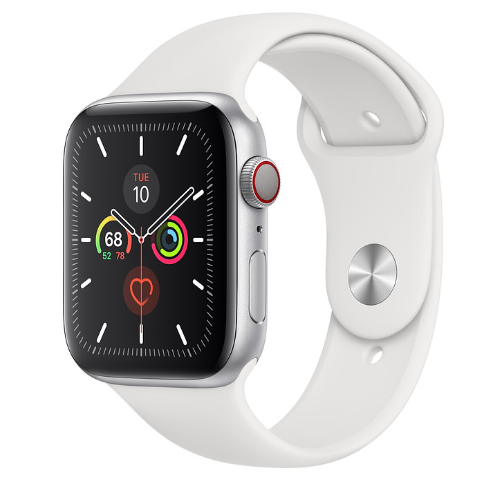 APPLE WATCH SERIES 5 GPS + CELLULAR, 44MM SILVER ALUMINUM CASE WITH