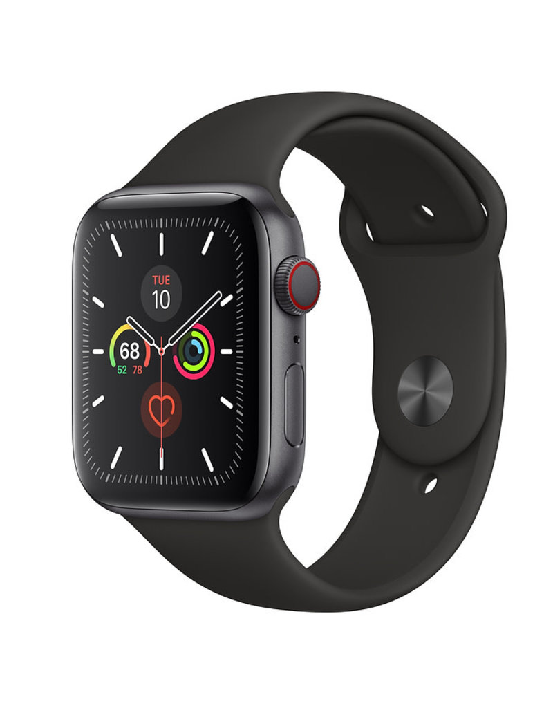 APPLE APPLE WATCH SERIES 5 GPS + CELLULAR, 44MM SPACE GRAY ALUMINUM CASE WITH BLACK SPORT BAND