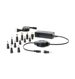 RETRAK RETRACTABLE 65W UNIVERSAL ULTRABOOK/NOTEBOOK CHARGER - BLACK