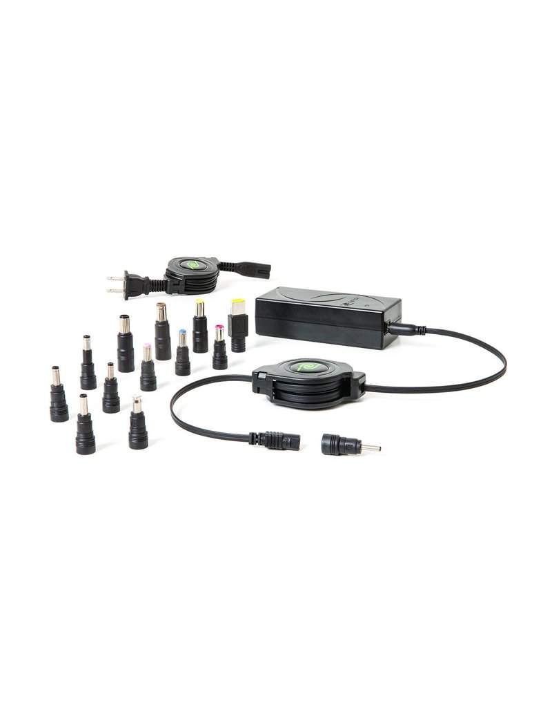 RETRAK RETRACTABLE 65W UNIVERSAL ULTRABOOK/NOTEBOOK CHARGER - BLACK