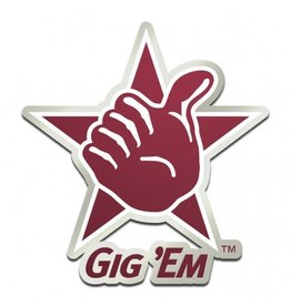 WINCRAFT ACRYLIC AUTO EMBLEM - TEXAS A&M UNIVERSITY GIG'EM MAROON