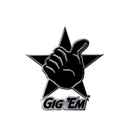 WINCRAFT CHROME FREE FORM AUTO EMBLEM - TEXAS A&M UNIVERSITY GIG'EM