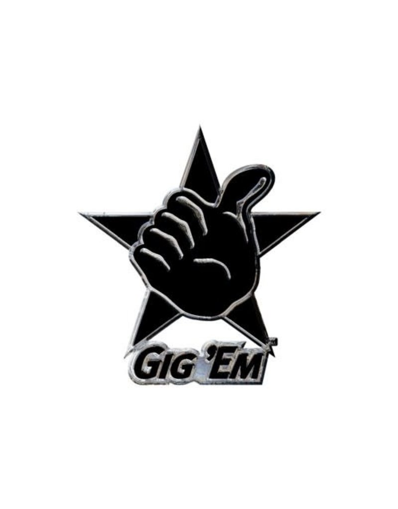 WINCRAFT CHROME FREE FORM AUTO EMBLEM - TEXAS A&M UNIVERSITY GIG'EM