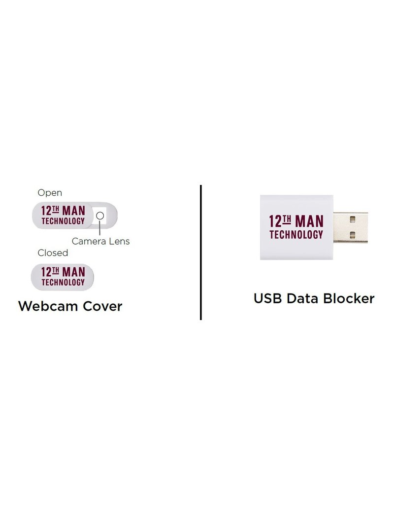12TH MAN TECHNOLOGY EXCLUSIVE 12TH MAN TECHNOLOGY LAPTOP PRIVACY 2-PACK CAMERA COVER AND USB PROTECTOR
