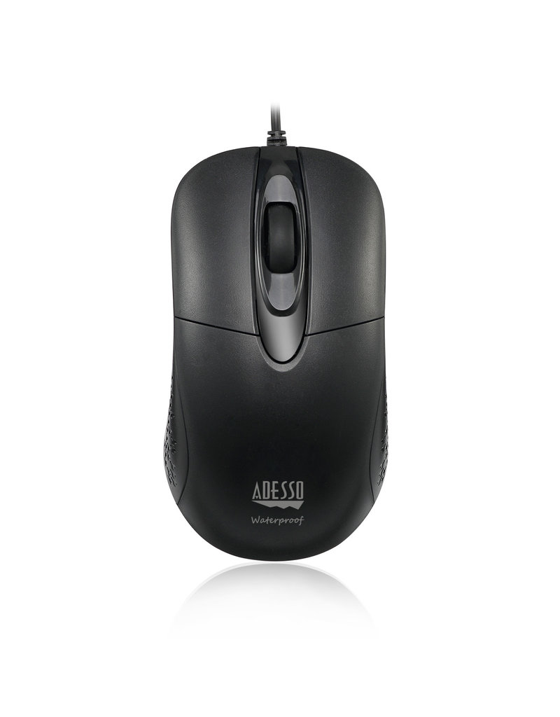 ADESSO WATERPROOF ANTIMICROBIAL SCROLL MOUSE - BLACK