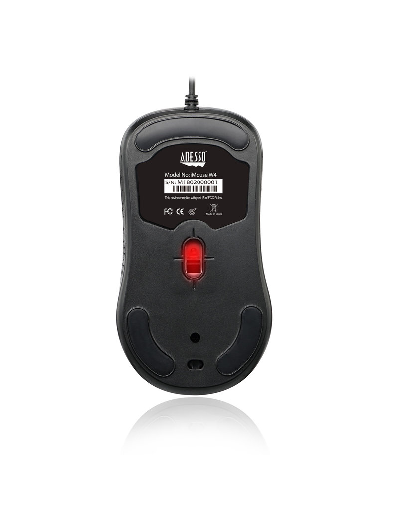 ADESSO WATERPROOF ANTIMICROBIAL SCROLL MOUSE - BLACK