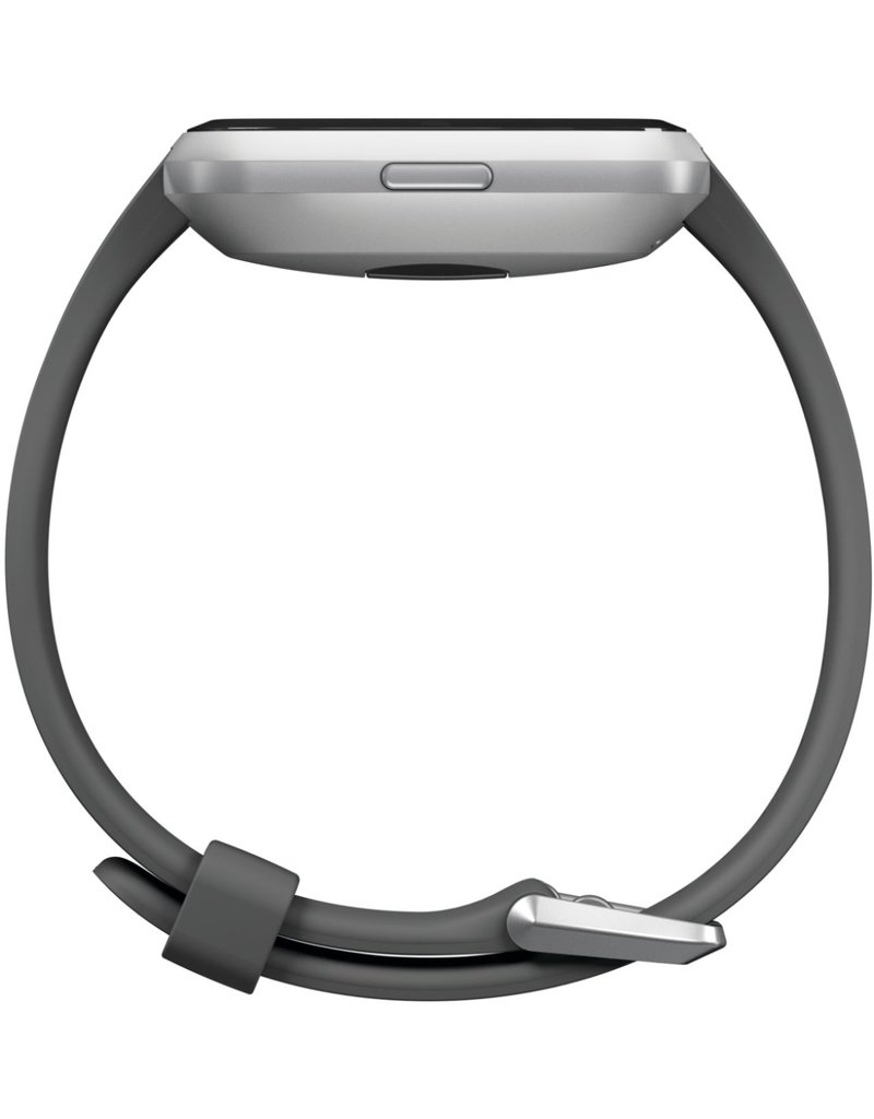 fitbit versa lite charcoal silver aluminum