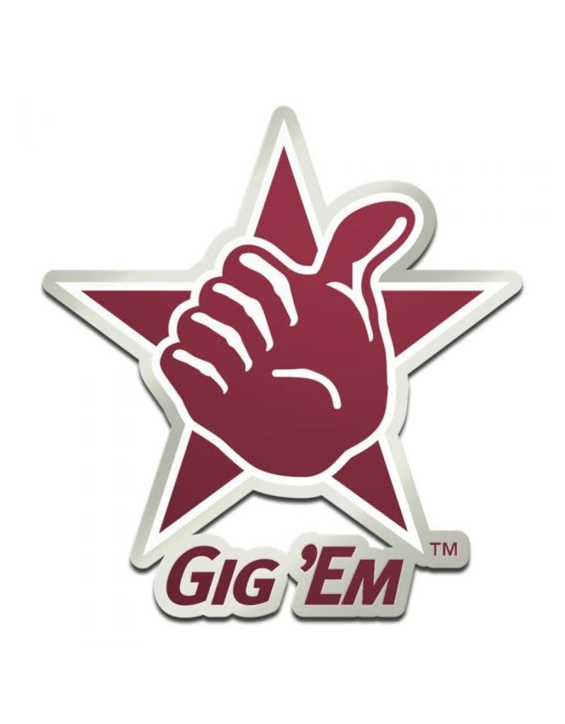 WINCRAFT ACRYLIC AUTO EMBLEM - TEXAS A&M UNIVERSITY GIG EM MAROON - 12th  Man Technology