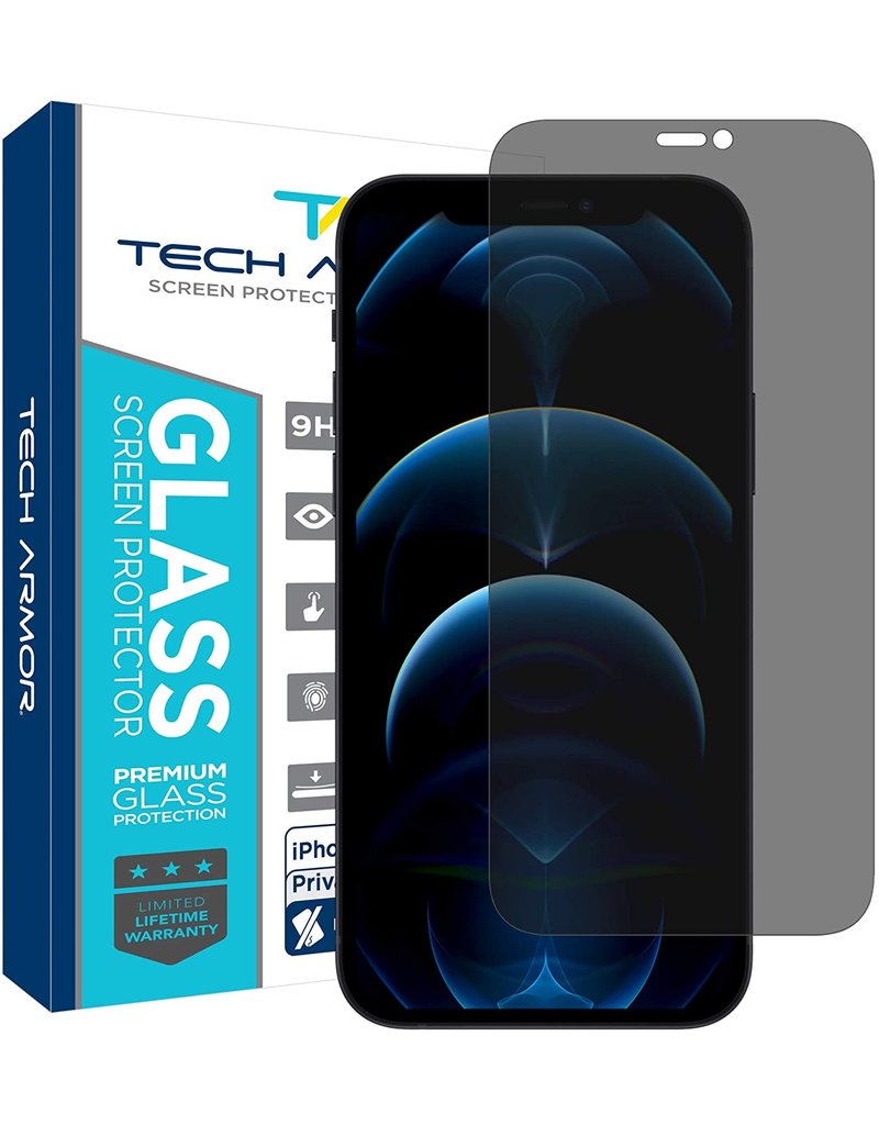 TECH ARMOR TECH ARMOR 2-WAY PRIVACY BALLISTIC GLASS SCREEN PROTECHTOR FOR IPHONE 12 PRO MAX